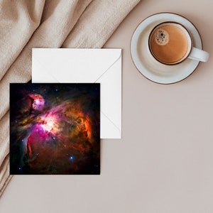Ruimtekaart - Orionnevel - Groeten, verjaardag, eerste kerstdag, bedankkaart - ideaal voor ruimteliefhebbers en astronomen.