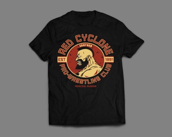 Camiseta roja Cyclone Pro Wrestling Club Video Gme