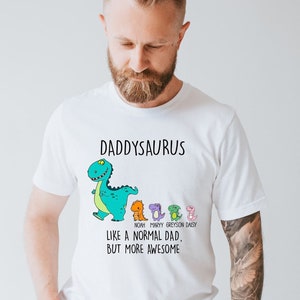 Daddy Saurus With Kids Name Shirt, Daddy Saurus  Shirt, Father&#39;s Day Shirt, Shirt for Daddy, Father Shirt, Father&#39;s Day, Gift for Daddy