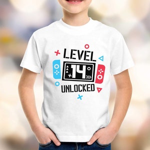 Level 14 Unlocked Shirt, 14th Birthday, Fourteenth Birthday, Video Game Birthday Shirt, Gamer Teenager Birthday Shirt, Game Lover shirt