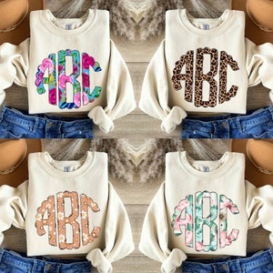 Etsy monogrammed sweatshirts shop