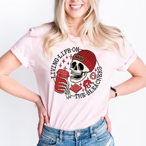 Living Life on the Bleachers Mama Shirt, Skull Sweatshirt, Sports and Coffee Tee, Sports Mama Sweater, Gift For Mama, Wrestling Mama Shirt