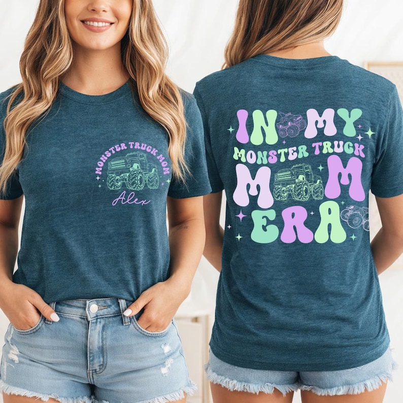 Custom Monster Truck Mom Shirt, In My Monster Truck Mom Era Tee, Boy Mom Shirt, Race Day Mom Shirt, Monster Jam Mom Gift image 1