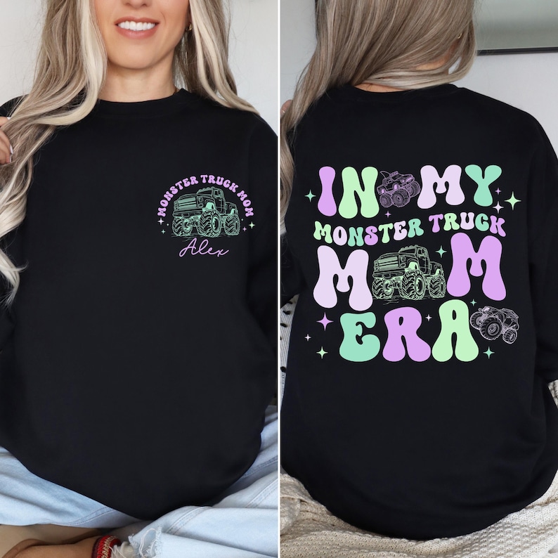 Custom Monster Truck Mom Shirt, In My Monster Truck Mom Era Tee, Boy Mom Shirt, Race Day Mom Shirt, Monster Jam Mom Gift image 4