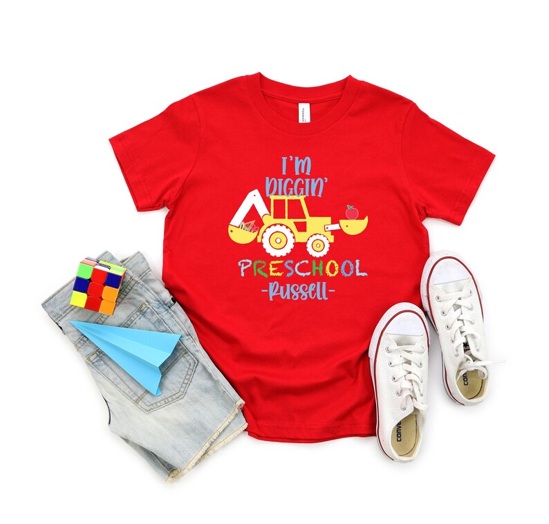 Custom Preschool Shirt, I'm Diggin' Preschool Shirt, Custom Name Preschool Shirt, Back To School Shirt, First Day Of Preschool Gift Shirt image 2