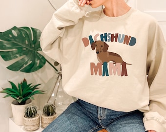 Brown Dachshund Mama T-Shirt, Dog Mama Gifts, Shirt for Women, Dog Mom Shirt, Funny Pet Lover Shirt, Mom Gift for Dog Mom, Dog Lover Gift
