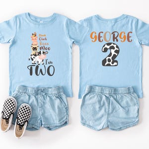 Animals Birthday Shirt, I'm Two Tee, Farm Birthday Custom Shirt, 2nd Birthday Shirt, Second Birthday Gift, 2nd Birthday Party Animals Tee