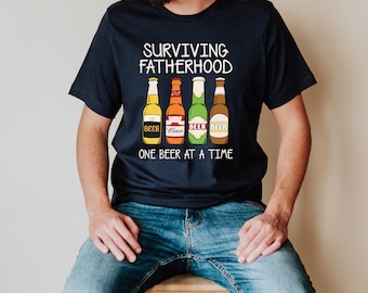 Surviving Fatherhood One Beer At A Time T-Shirt, Gift For Dad, Beer T-Shirt, Dad Life Shirt, Fathers Day Sweatshirt, Funny Husband Shirt