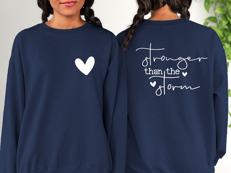 Stronger Than The Storm Shirt, Strong Women Tee, Inspirational Shirt, Empowered Women Gifts, Motivational Shirt, Positive Vibes Tee Bild 3