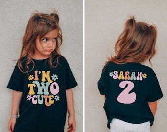 Custom Birthday Shirt, 2nd Birthday Shirt, Second Birthday Gift, 2nd Birthday Party Tee, I'm Two Cute Shirt, Girl Birthday Party Shirt