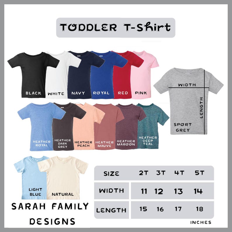 toddler t - shirt sizes chart