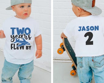 Two Years Flew By shirt, 2nd birthday shirt, Airplane birthday shirt, Second birthday, Age shirt, Plane tee, Paper plane, Air museum shirt