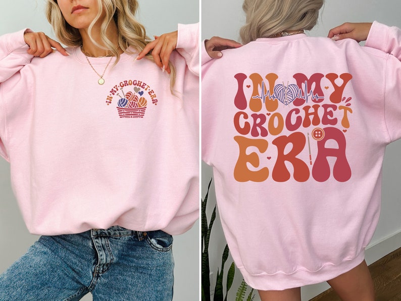 In My Crochet Era Shirt, Crochet Lover Shirt, Crafter Mom Shirt, Gift for Women, Funny Crochet Tee, Gift for Knitting Lover Sweatshirt image 2