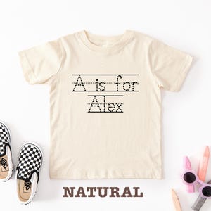 Custom First Day of School Shirt, Kids Name Shirt, Custom School Shirt, Personalized Kids Shirt, Custom Alphabet Shirt, Alphabet Name Shirt