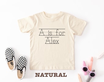 Custom First Day of School Shirt, Kids Name Shirt, Custom School Shirt, Personalized Kids Shirt, Custom Alphabet Shirt, Alphabet Name Shirt