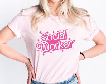 Social Worker Shirt, Girl B Doll, School Social Worker T-Shirt, Cute Shirts, Teacher Shirt, Social Work Month, Gift For Social Worker