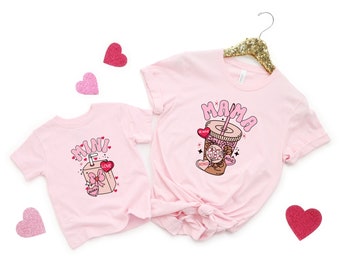Mama Mini Matching Valentines Shirt, Valentine Day Gift, Retro Valentines Tee, Mama and Mini Coffee Gift, Matching Valentine Sweatshirts