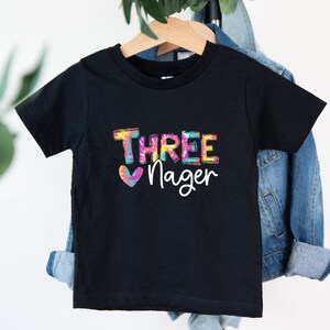 Threenager T-Shirt, Third Birthday Toddler Tee, Girls Birthday Tee, Birthday Kids, Three, Third Birthday Kids Tee