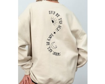 Sun Moon Back Design Shirt, Live by the Sun, Love by the Moon Shirt, Gift for Women, Sun Sweatshirt, Meditation Shirt, Moon Lover Gift