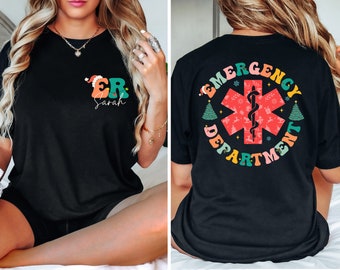 Custom Emergency Department Shirt, Christmas ER Crew Sweatshirt, ER Christmas Shirt, Gift For Nurse,Emergency Room Emergency Department Gift
