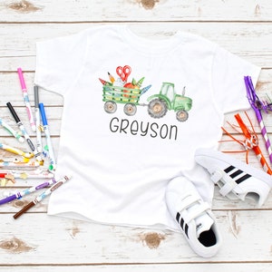 Boys Back to School Truck shirt, Personalized Back to School Shirt for Boys, Boys Prek Shirt, Kindergarten First Day of School
