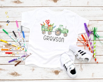 Boys Back to School Truck shirt, Personalized Back to School Shirt for Boys, Boys Prek Shirt, Kindergarten First Day of School