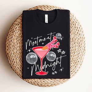 Meet Me At Midnight Shirt, New Year Gift, Disco Ball, 2024, Trendy Shirt, Love Gift, Swiftie, New Years, Midnight Sweatshirt