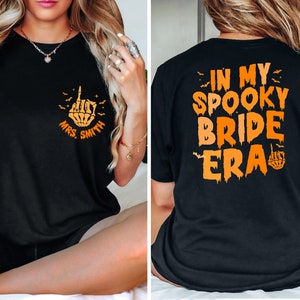 In My Spooky Bride Era Shirt, Cute Perfect Gift, Halloween Bride Tee, Engagement Gift, Bachelorette Party, Bridal Shower Gift, Wedding Gift