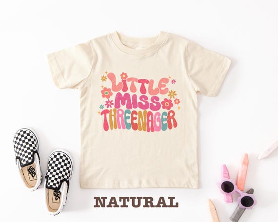 Little Miss Threenager Toddler Shirt, Third Birthday Toddler Tee, Girls Birthday Tee, Birthday Kids, Three Years, Third Birthday Kids Tee