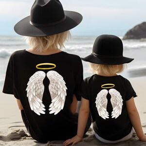 Mama and Me Angel Wings Shirt, Angel Wings Shirt Back, Wings On The Back Tee, Matching Angel Wings Shirt, Guardian Angel Tee