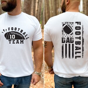 Custom Football Dad Shirt, Football Player Tee, Football Shirt for Dad, Football Lover Gift, Sports Dad Tee, Football Team Shirt