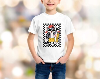 Funny Raccoon School Shirt, Gift for Kids, Raccoon Toddler Shirt, Feral Boys Shirt, Funny Animal Outfits, Back To School Raccoon Sweater