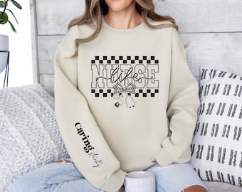 Nurse Life Sweatshirt, Nurse Gift, Stethoscope Hoodie, Medical Crewneck, Nurse Appreciation, Healthcare Worker Outfit