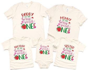 Custom Berry Sweet Birthday Shirt, Sweet One Birthday, Strawberry Birthday Shirt, Family Matching Birthday Gift, Berry 1st Birthday Family T