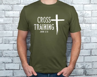 Cross Training John 3:16 Shirt, Faith T-shirt, Christian Shirt, Faith Cross Shirt, Religious Shirt, Workout Shirt, Christian Mens T-Shirt