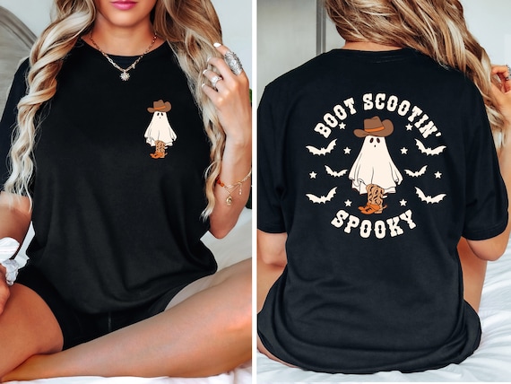 Boot Scootin Spooky Shirt, Cute Spooky Shirt, Halloween Gift, Halloween Shirt, Cowboy Ghost Shirt, Western Halloween Tee, Gift For Halloween