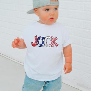 Personalized Fourth Of July Kids Shirt, Cute Patriotic Name Toddler Shirt, Personalized Custom Name Toddler Shirt