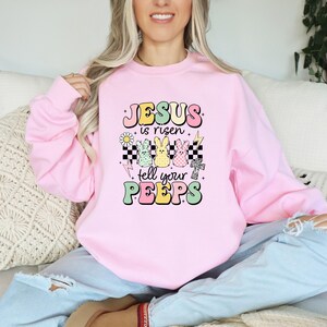 Easter Christian Shirt, Jesus Is Risen Tell Your Peeps Shirt, Jesus Easter Shirt, He is Risen Shirt, Religious Easter Gift, Happy Easter Tee