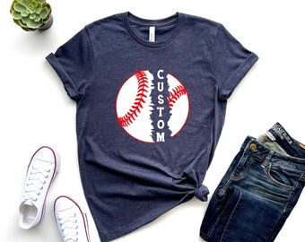 Customized Baseball T-Shirt, Name and Number, Customize Shirt, Sports Team Shirts, Dad Gift, Gift Idea, Your Own Writing,Personalized custom