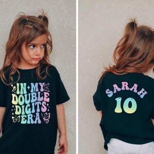 Custom In My Double Digits Era Shirt, 10th Birthday Shirt, Birthday Era Shirt, 10 Year Old Birthday Outfit, Retro Birthday Shirt