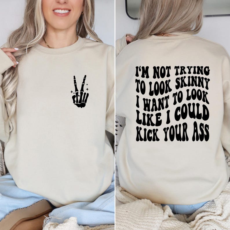 Gym Tee, Fitness Tee, Sport Shirts, I'm Not Trying To Look Skinny Shirt, Kick Your Ass Tee, Funny Workout Shirt, Fitness Gift, Workout Shirt image 3