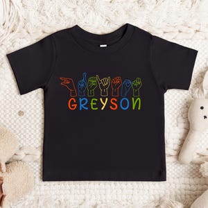 Personalized Sign Language Shirt, Custom Name Sign Language Shirt, ASL Shirt, Vintage Kids Mens Womens T-Shirt, Deaf Pride, ASL T-Shirt Gift
