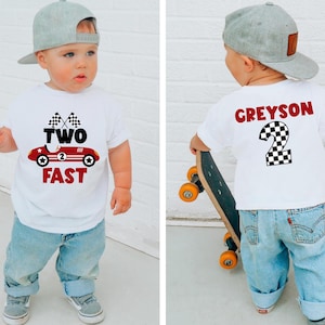 Two Fast Birthday Shirt, The Birthday Boy Kids Shirt, Second Birthday Shirt, Birthday Racer Tee, Racer Shirt, Custom Birthday Boy Shirt