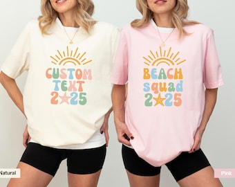 Custom Beach Squad, Girls Summer Shirt, Vacation Shirt, Hawaii Vacation Shirt, Beach Shirt, Summer Vacation, Family Matching, Girls Trip