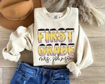 Custom Teacher Shirt, Pencil Teacher Shirt, Teacher Appreciation Gift, Preschool Teacher Shirt, Gift for Teachers, First Grade Teacher