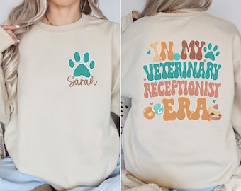 In My Veterinary Receptionist Era Shirt, Vet Receptionist Gift, Vet Tech Week, Custom Veterinary Receptionist Sweatshirt, Animal Health Care