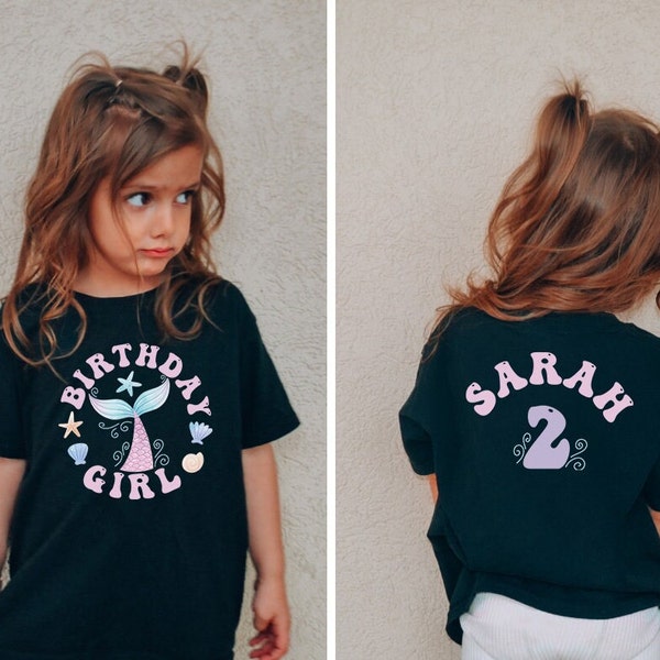 Custom Mermaid Birthday Shirt, Mermaid Birthday Girl, Girls Mermaid Shirt, Mermaid Shirt, Mermaid Tail, Mermaid Party Shirt, Family Birthday