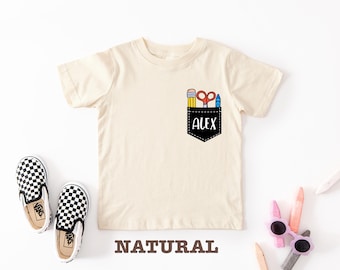 Pocket Back to school shirt, Personalized First Day Of School Shirt for boy, Cute pocket style PreK 1st, 2nd, 3rd grade tee, Kindergarten