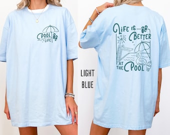 Camiseta "Vida en la piscina", "Vida en la piscina es mejor", "Vidas en la piscina", "Vida de verano", "Fiesta en la piscina", "Retro de verano", "Vacaciones"