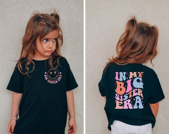 In My Big Sister Era Shirt, Big Sister Shirt, Toddler Shirt, Retro Kids Shirt, Youth Tee, Gifts for Kids, Smiley Face Tee, Gift for Girls